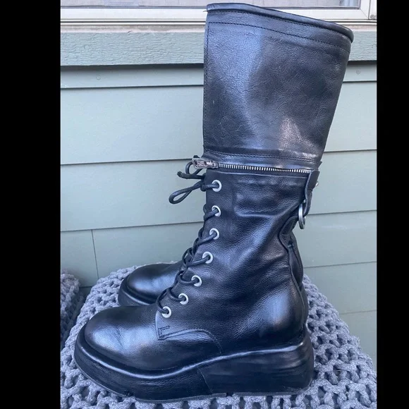 NEW AS98 37 6.5-7 NEW THIS SEASON FROM GERMANY NERO MID CALF CONVERTIBLE BOOT - Picture 2 of 11